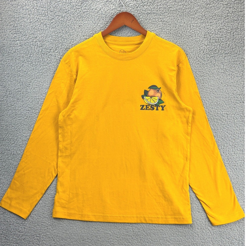 Original Use Graphic Long Sleeve T Shirt Mens S Yellow Zesty Fruit Streetwear